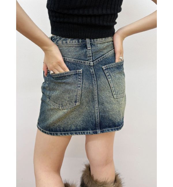 EVRIS「スリーブデザインデニムミニスカート」|スカート|