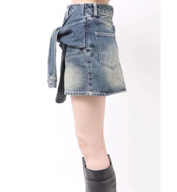 EVRIS「スリーブデザインデニムミニスカート」|スカート|