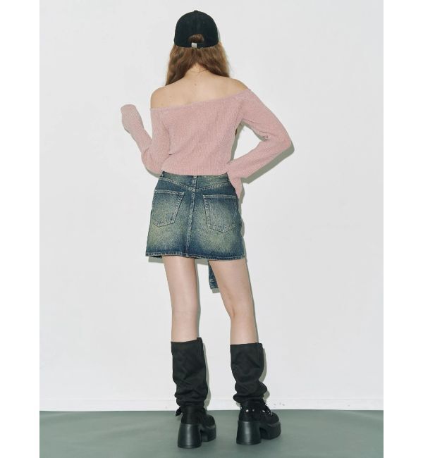 EVRIS「スリーブデザインデニムミニスカート」|スカート|