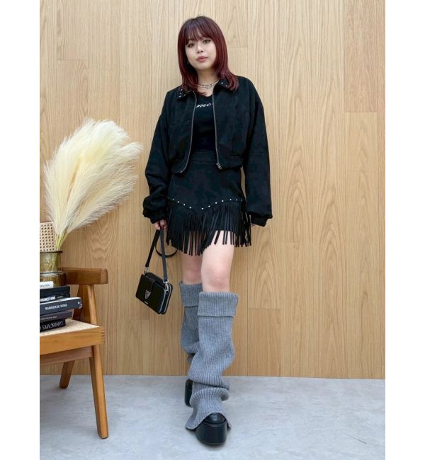 EVRIS「フェイクスウェードフリンジスタッズミニスカート【セットアップ着用可能】」|スカート|