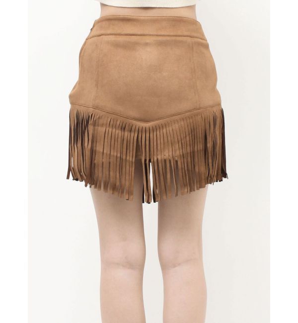 EVRIS「フェイクスウェードフリンジスタッズミニスカート【セットアップ着用可能】」|スカート|