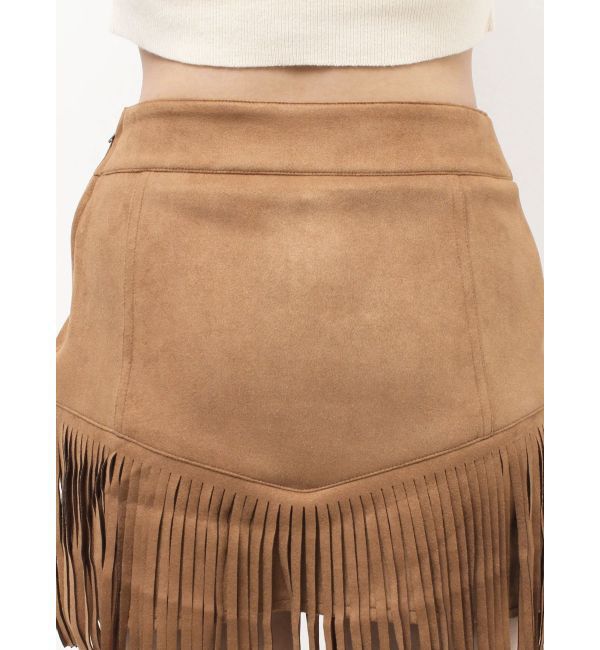 EVRIS「フェイクスウェードフリンジスタッズミニスカート【セットアップ着用可能】」|スカート|