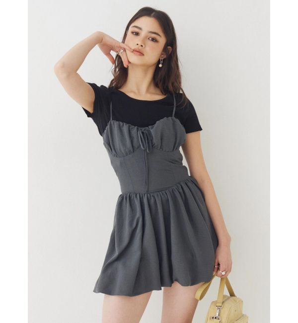 EVRIS「コルセットライクバルーンミニキャミワンピース」|ワンピース|