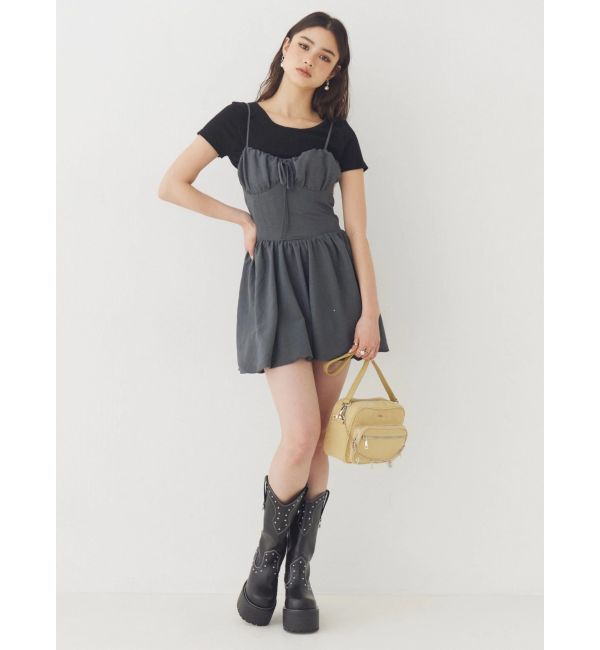 EVRIS「コルセットライクバルーンミニキャミワンピース」|ワンピース|