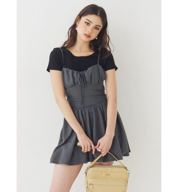 EVRIS「コルセットライクバルーンミニキャミワンピース」|ワンピース|