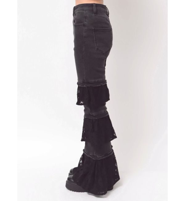 jouetie「レースフリルフレアデニム」|デニム|