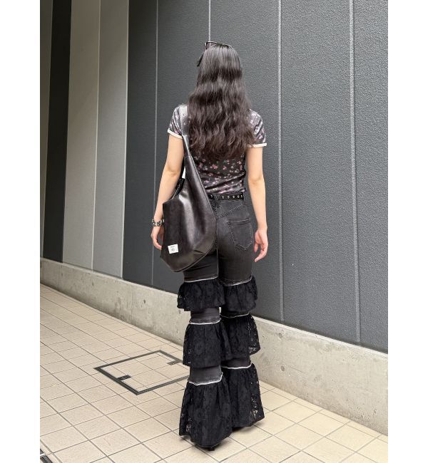 jouetie「レースフリルフレアデニム」|デニム|