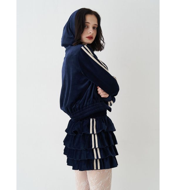 jouetie「ベロアラインティアードミニスカート【セットアップ対応】」|スカート|