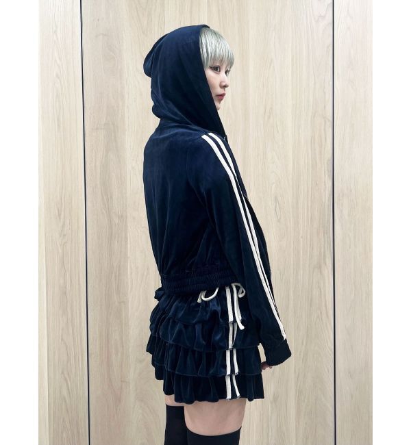 jouetie「ベロアラインティアードミニスカート【セットアップ対応】」|スカート|