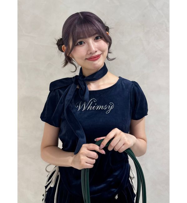 jouetie「ベロアチョーカートップス」|Tシャツ・カットソー|ネイビー