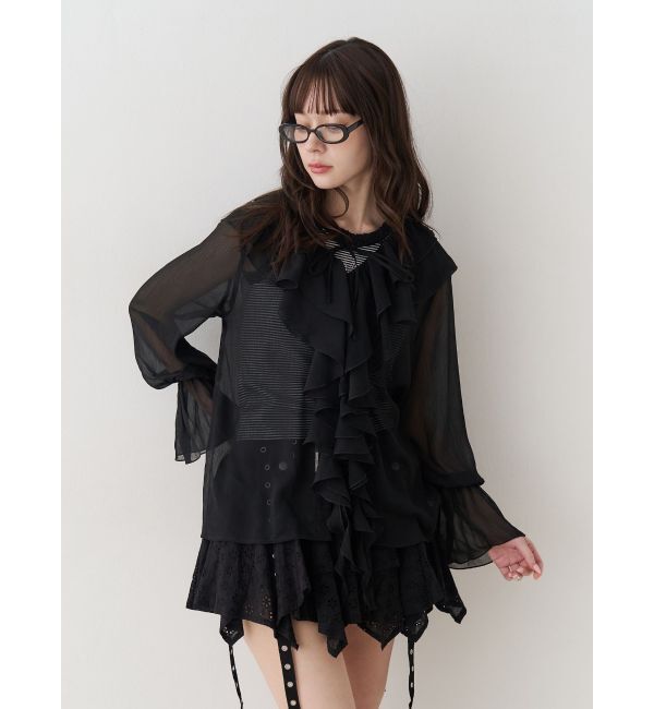 jouetie「ラッフルフリルシアーシャツ」|シャツ・ブラウス|