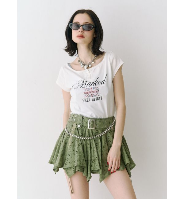 jouetie「コットンレースアシメフレアミニスカート」|スカート|