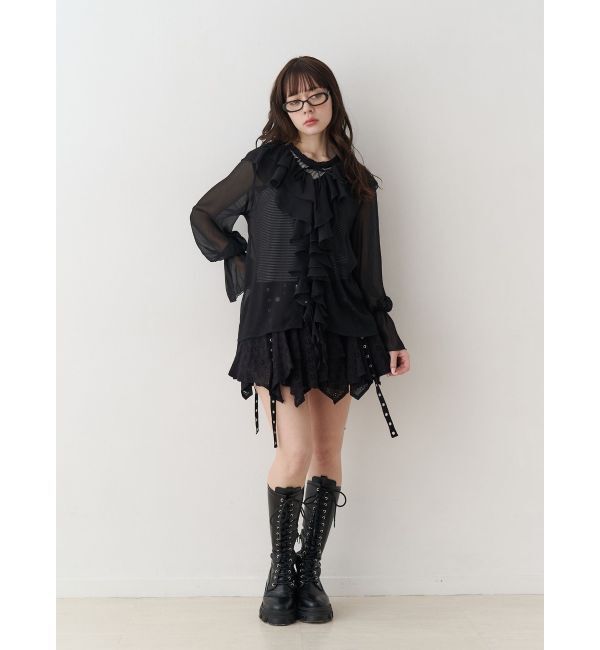 jouetie「コットンレースアシメフレアミニスカート」|スカート|