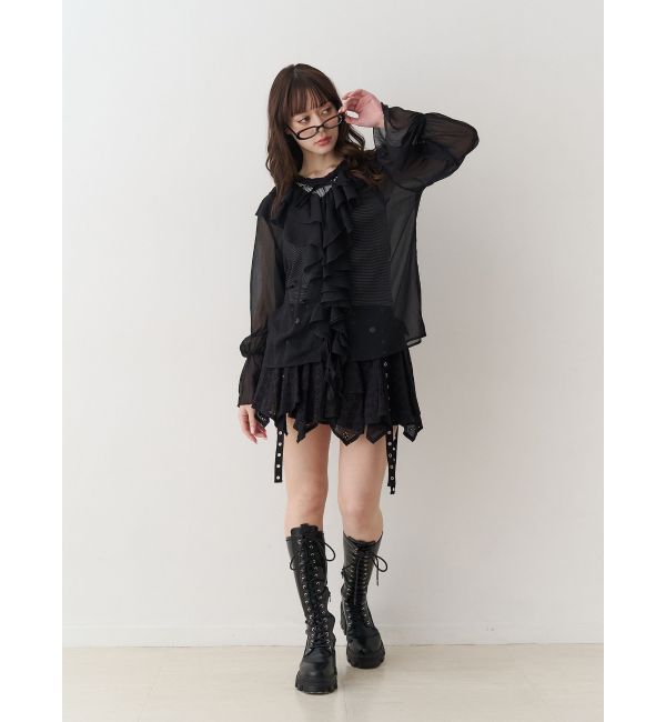 jouetie「コットンレースアシメフレアミニスカート」|スカート|