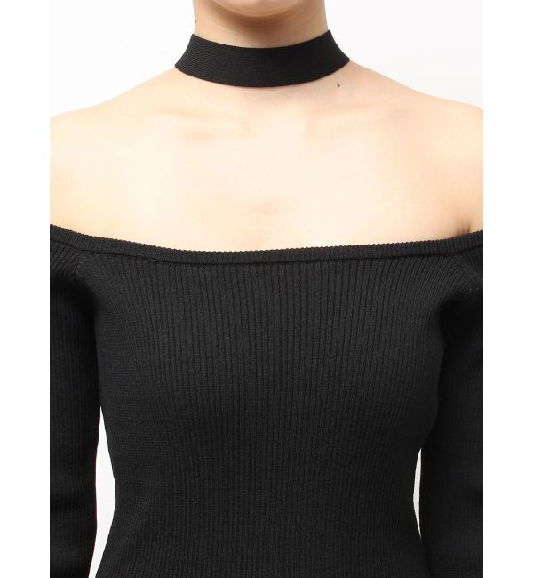 GYDA「2WAYチョーカーオフショルニットワンピース」|ワンピース|