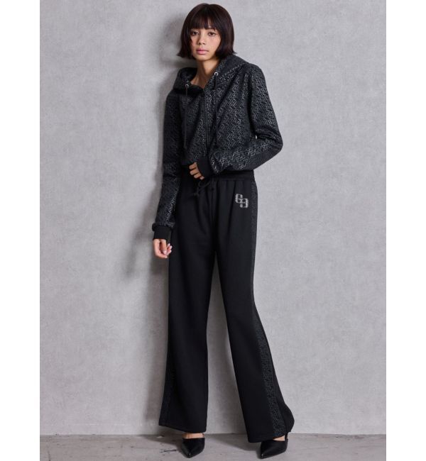 GYDA「GG chain glitter print shortパーカー」|パーカー|