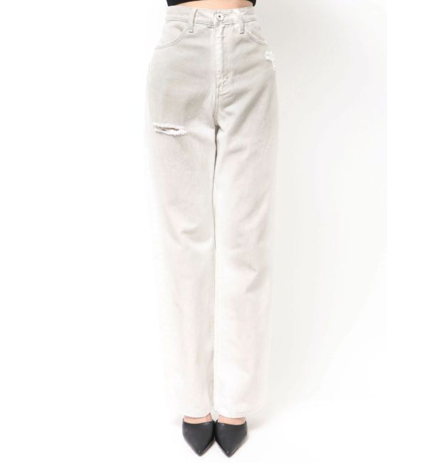 GYDA「ハイウエストBACK LACE UPストレートデニムパンツ」|デニム|