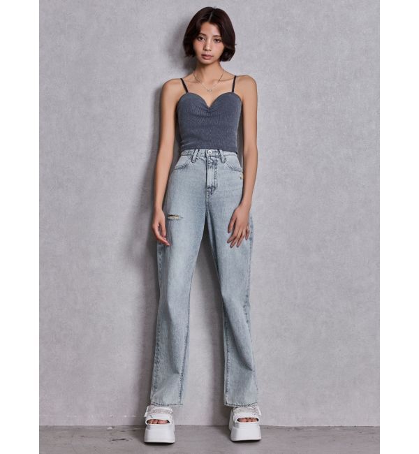 GYDA「ショルダーストラップリブベアビスチェ」|キャミソール|