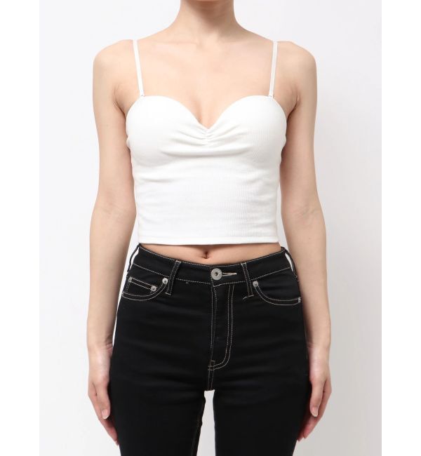 GYDA「ショルダーストラップリブベアビスチェ」|キャミソール|