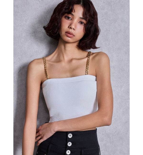 GYDA「chainストラップテレコビスチェ」|キャミソール|