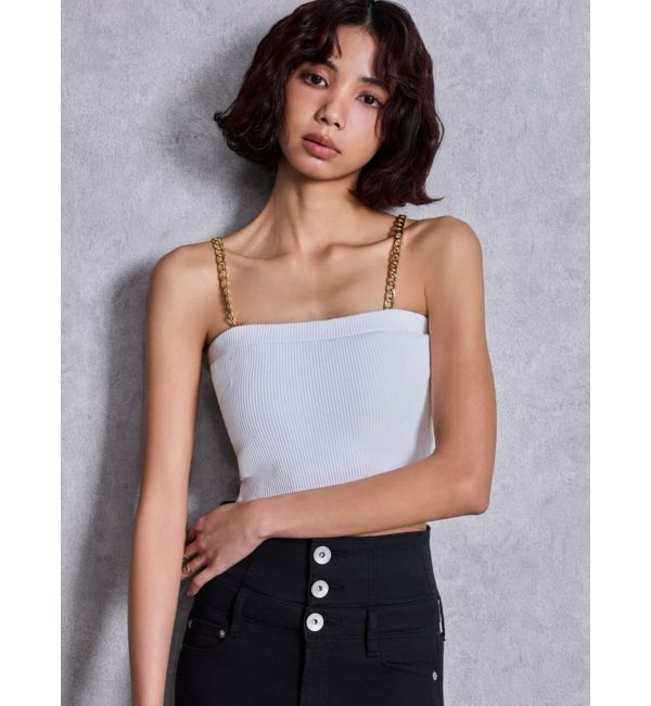 GYDA「chainストラップテレコビスチェ」|キャミソール|