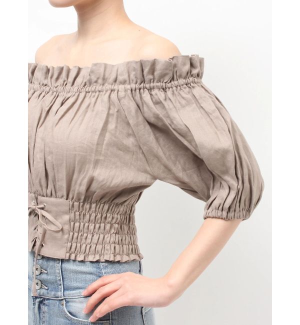 GYDA「2WAYギャザーオフショルコルセットブラウス」|シャツ・ブラウス|