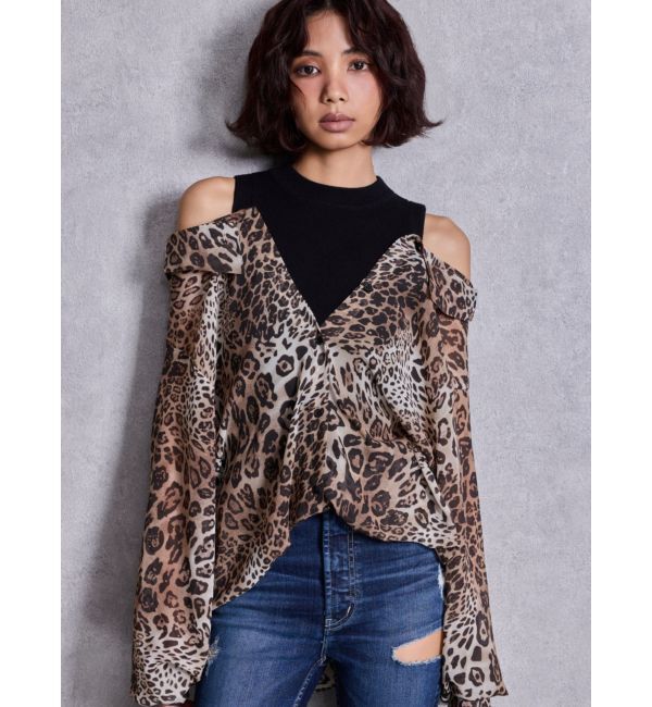 GYDA「3WAYショルダーOPENシアードッキングシャツ」|シャツ・ブラウス|