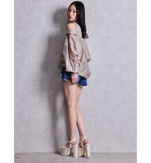 GYDA「3WAYショルダーOPENシアードッキングシャツ」|シャツ・ブラウス|