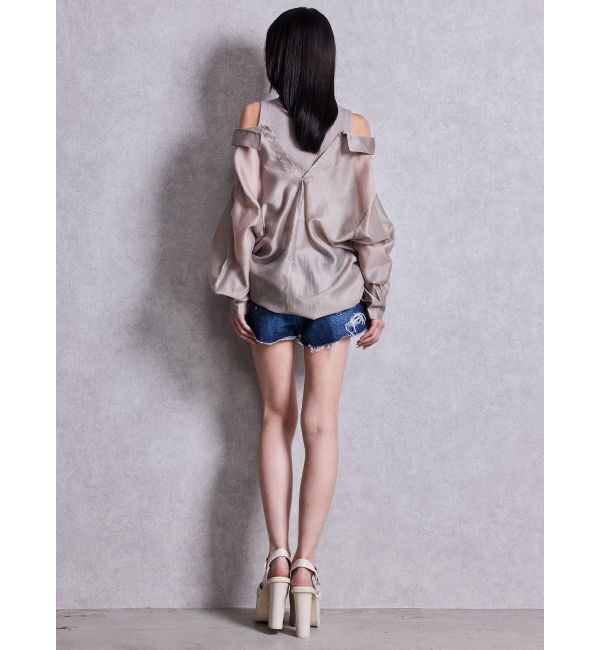 GYDA「3WAYショルダーOPENシアードッキングシャツ」|シャツ・ブラウス|