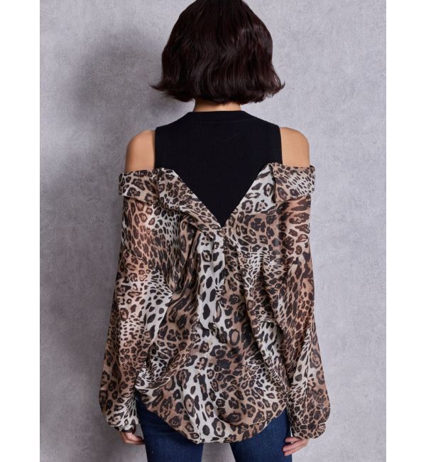 GYDA「3WAYショルダーOPENシアードッキングシャツ」|シャツ・ブラウス|