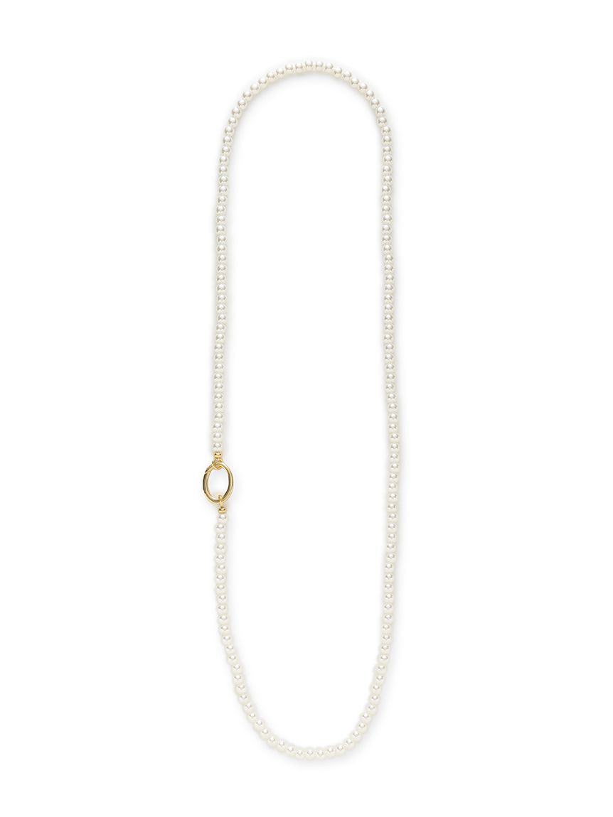 Mila Owen「メタルリングパールロングネックレス」|ネックレス|