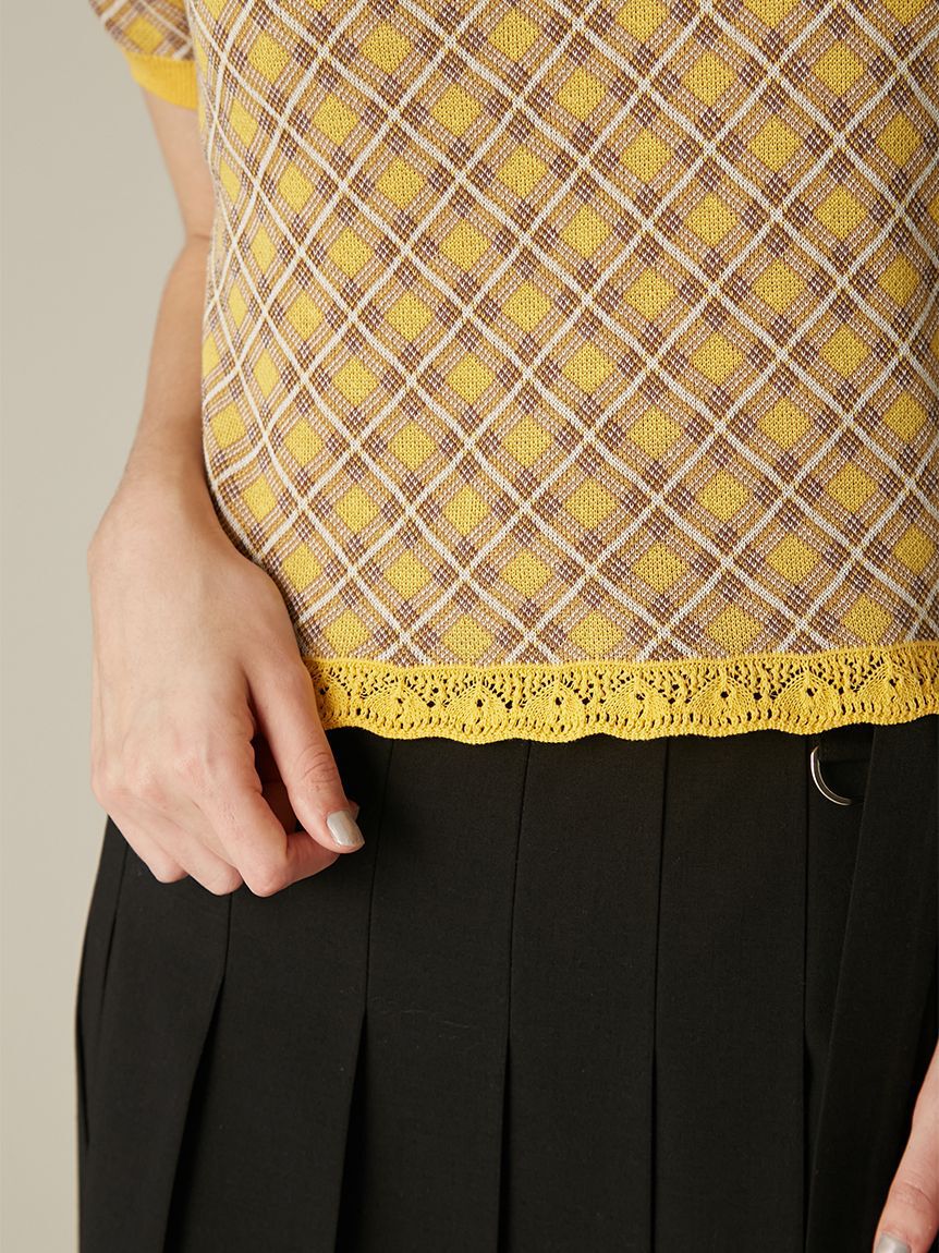 FURFUR「チェックジャガードニットポロ」|ニット・セーター|