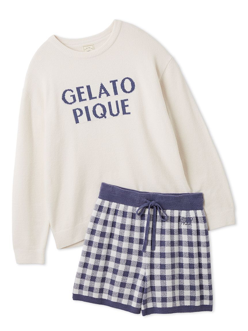 gelato pique「ロゴプルオーバー&チェックショートパンツセット」|ルームウェア|