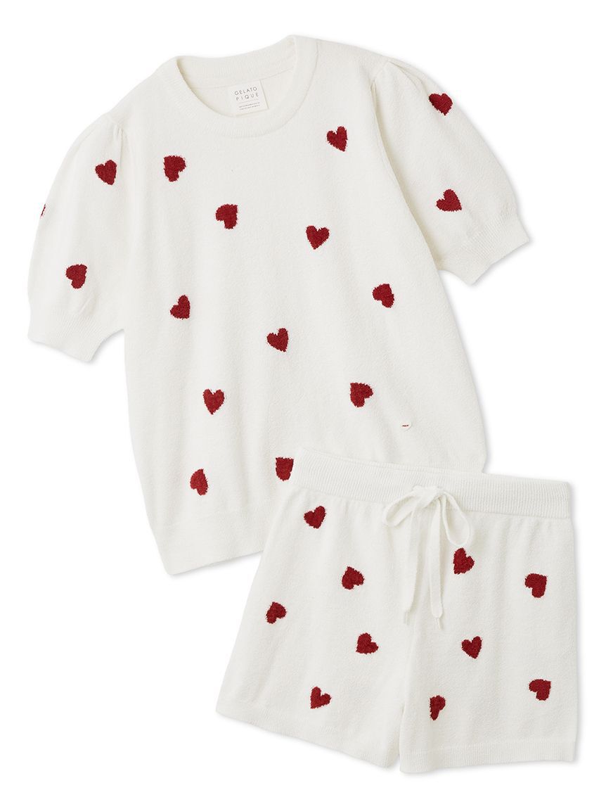 gelato pique「【ONLINE限定】エアリーモコハートジャガードプルオーバー&ショートパンツセット」|ルームウェア|