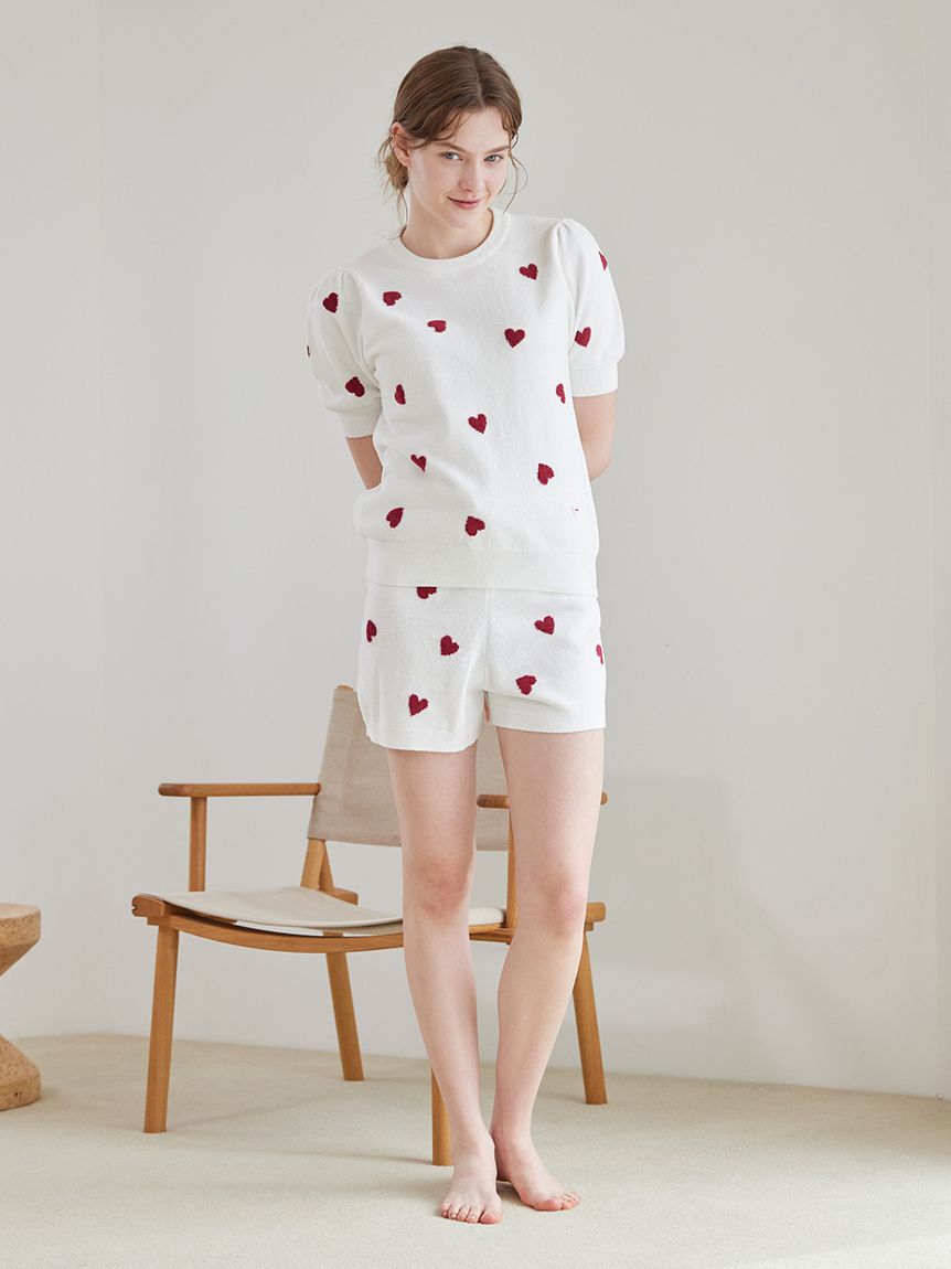 gelato pique「【ONLINE限定】エアリーモコハートジャガードプルオーバー&ショートパンツセット」|ルームウェア|