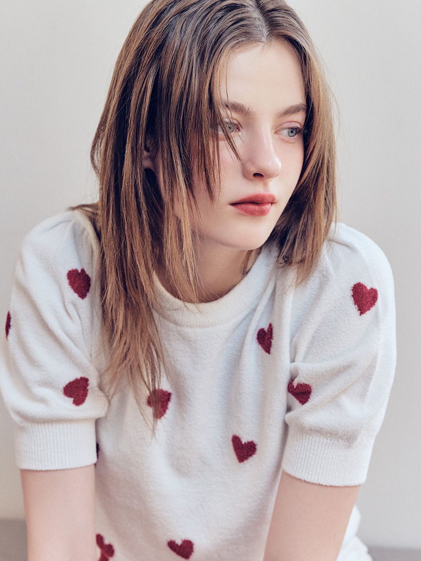 gelato pique「【ONLINE限定】エアリーモコハートジャガードプルオーバー&ショートパンツセット」|ルームウェア|