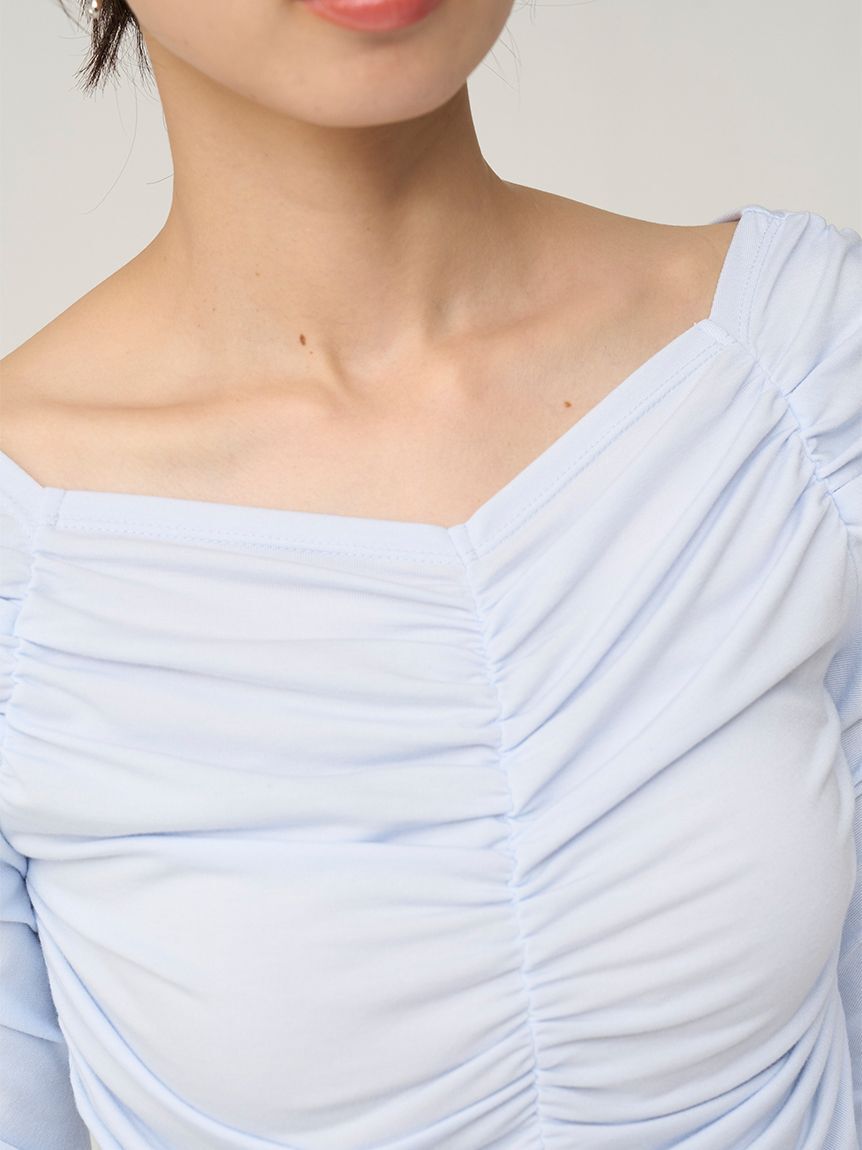 SNIDEL「ギャザーカットプルオーバー」|Tシャツ・カットソー|