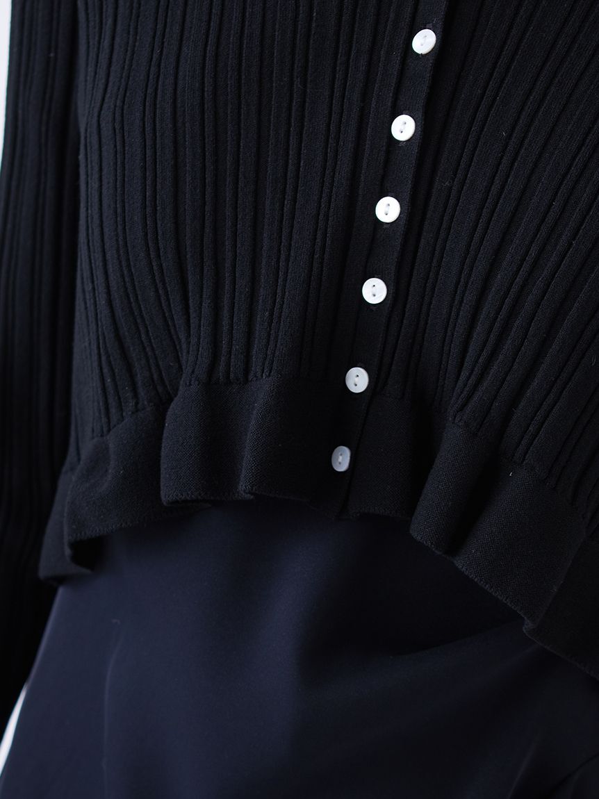 SNIDEL「ヘムフリルランダムリブカーディガン」|カーディガン|