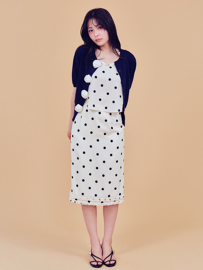 SNIDEL「【WEB限定/ROSE Collection】モチーフボタンニットカーディガン」|カーディガン|