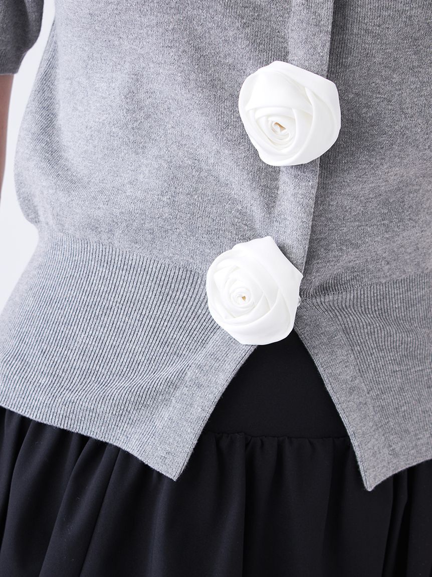 SNIDEL「【WEB限定/ROSE Collection】モチーフボタンニットカーディガン」|カーディガン|