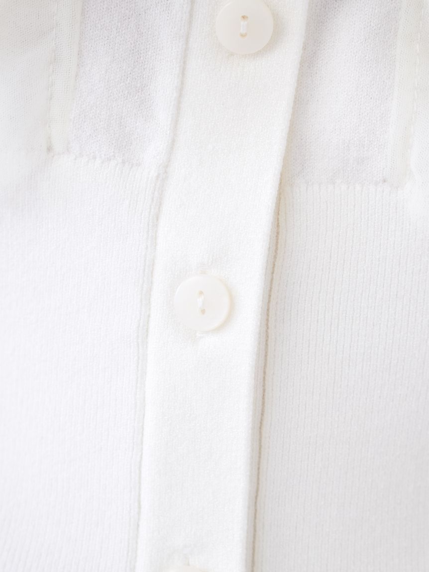 SNIDEL「チュールフリルクルーニット」|ニット・セーター|