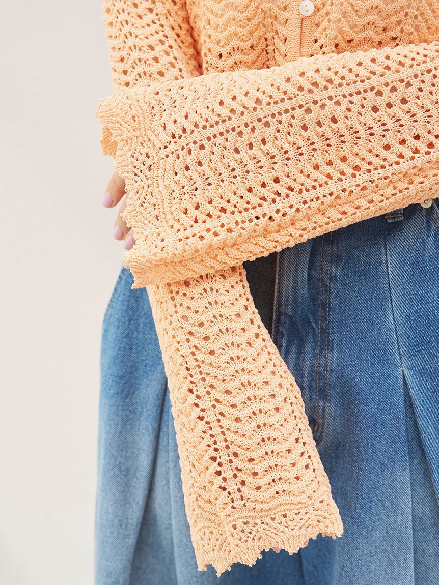 SNIDEL「クロシェニットカーディガン」|カーディガン|