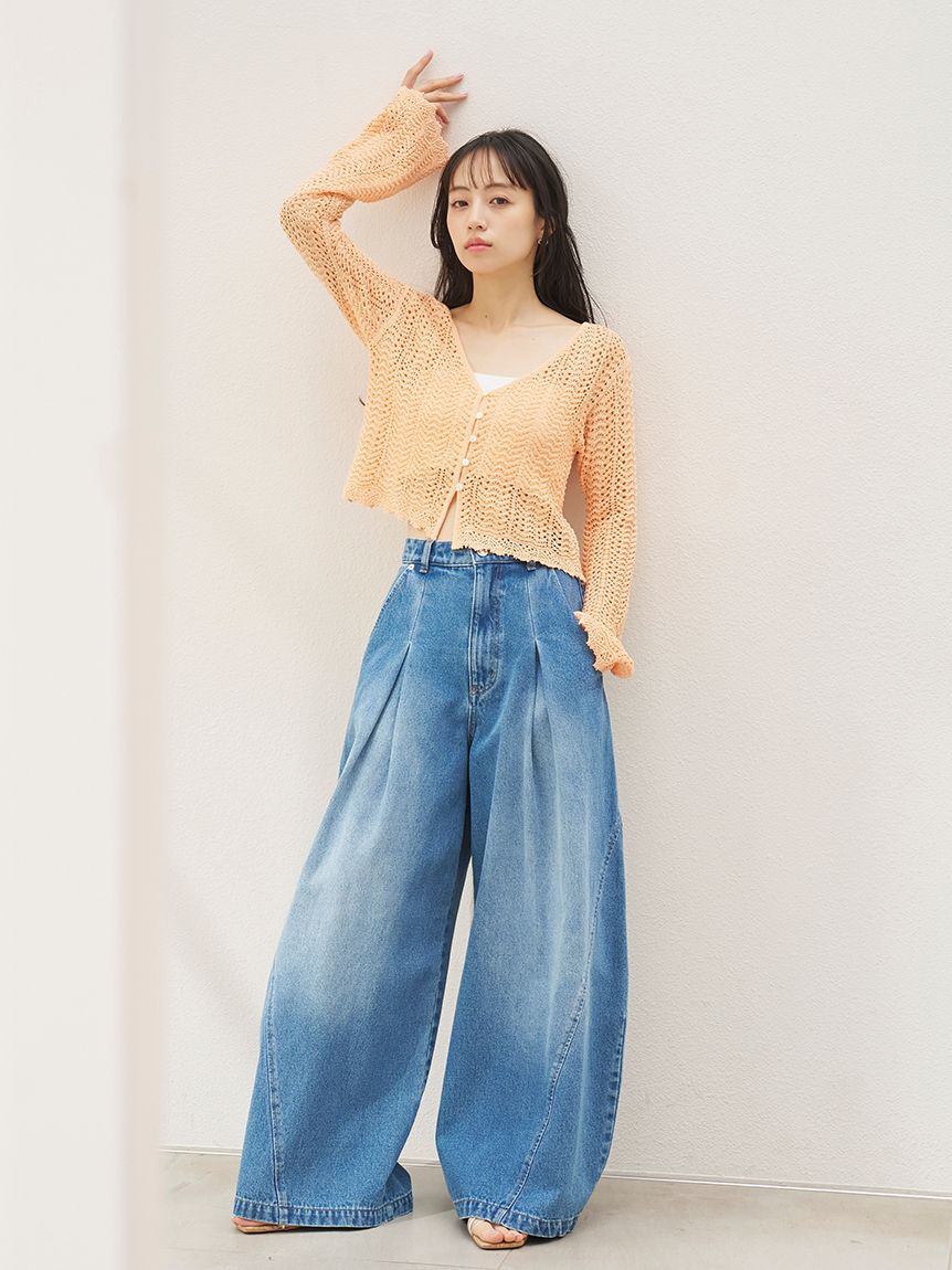 SNIDEL「クロシェニットカーディガン」|カーディガン|