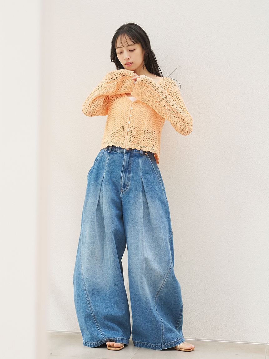 SNIDEL「クロシェニットカーディガン」|カーディガン|