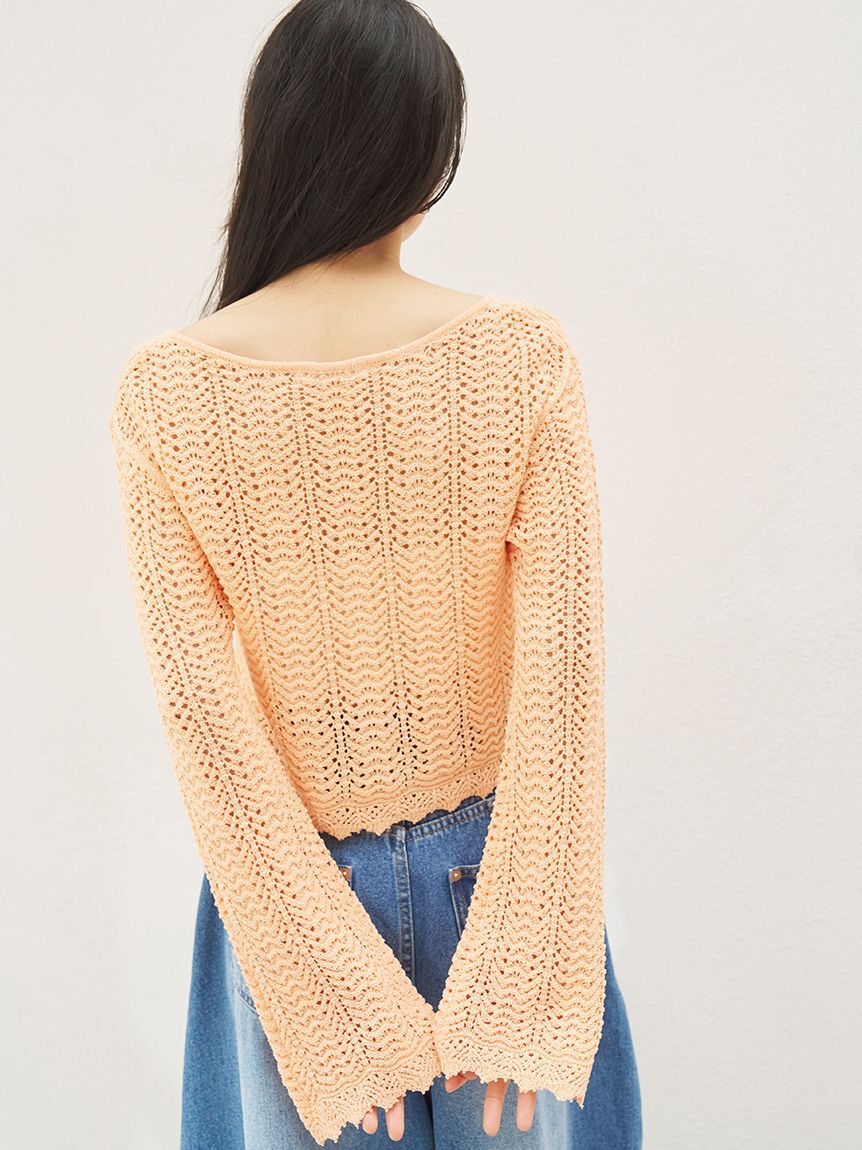 SNIDEL「クロシェニットカーディガン」|カーディガン|