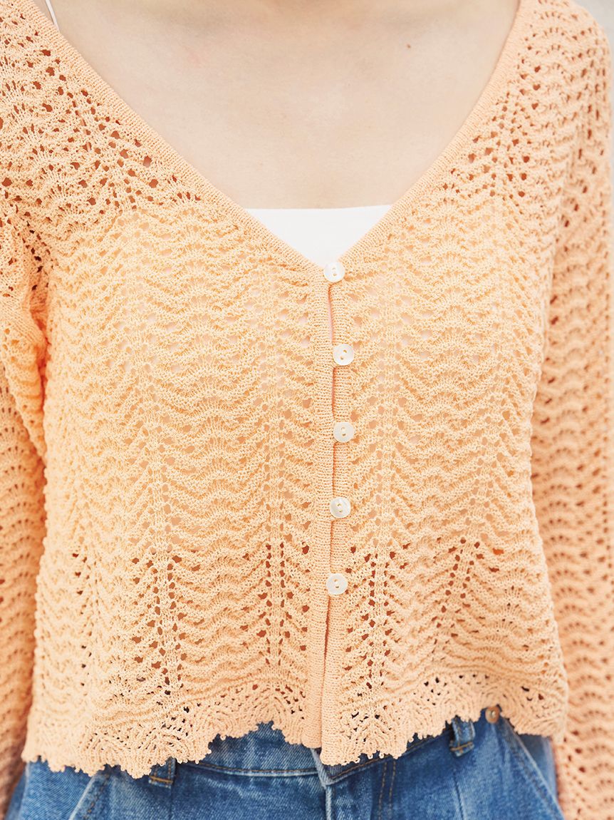 SNIDEL「クロシェニットカーディガン」|カーディガン|