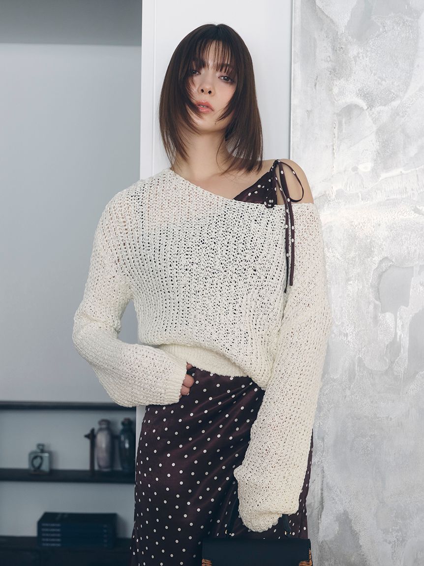 FRAY I.D「スラブコットンローゲージニット」|ニット・セーター|WHT