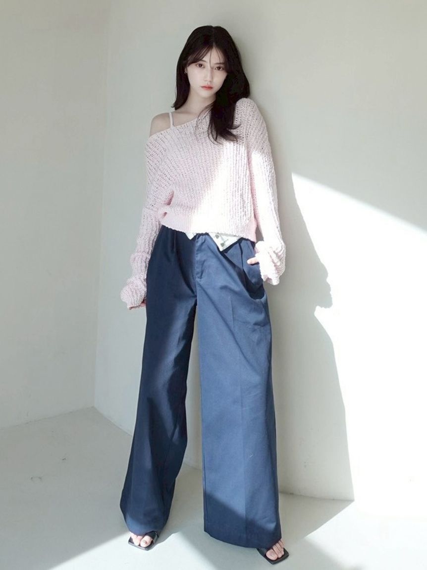 FRAY I.D「スラブコットンローゲージニット」|ニット・セーター|