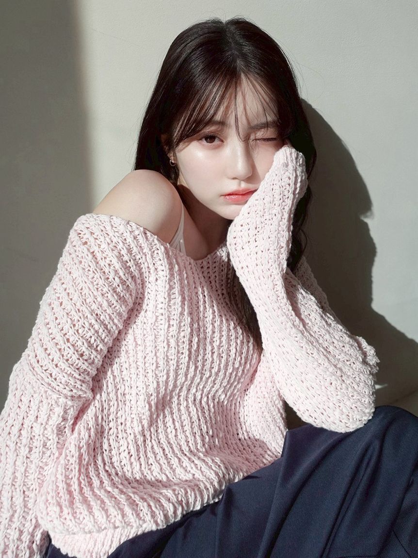 FRAY I.D「スラブコットンローゲージニット」|ニット・セーター|PNK