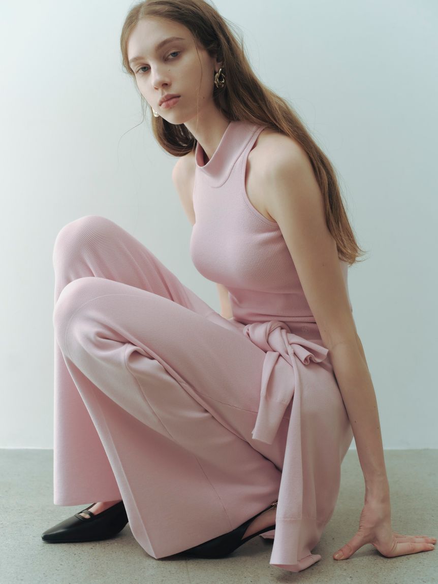 FRAY I.D「シルクブレンド美脚ニットパンツ／ウォッシャブル」|チノ|